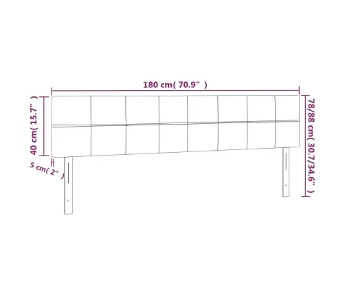 Gultas Galvgalis Ar Led, 180X5X78/88 Cm, Tumši Pelēks Samts Vidaxl