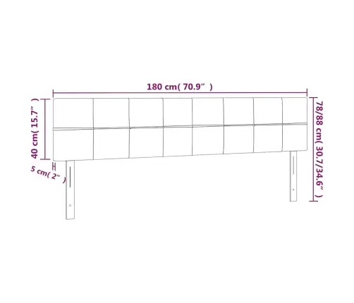 Gultas Galvgalis Ar Led, 180X5X78/88 Cm, Tumši Zils Samts Vidaxl