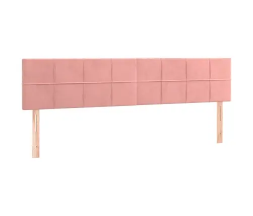 Gultas Galvgalis Ar Led, 180X5X78/88 Cm, Rozā Samts Vidaxl