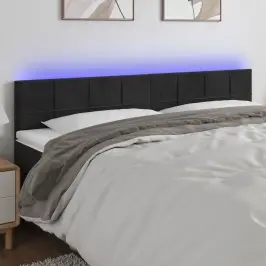 Galvūgalis Su Led, Juodos Spalvos, 200X5X78/88cm Aksomas