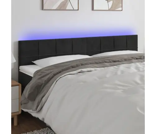 Gultas Galvgalis Ar Led, 200X5X78/88 Cm, Melns Samts Vidaxl Gultas Galvgalis Ar Led, 200X5X78/88 Cm, Melns Samts Vidaxl