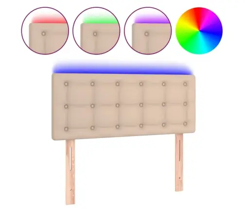 Led-Voodipeats Cappuccino 80X5X78/88 Cm Kunstnahk