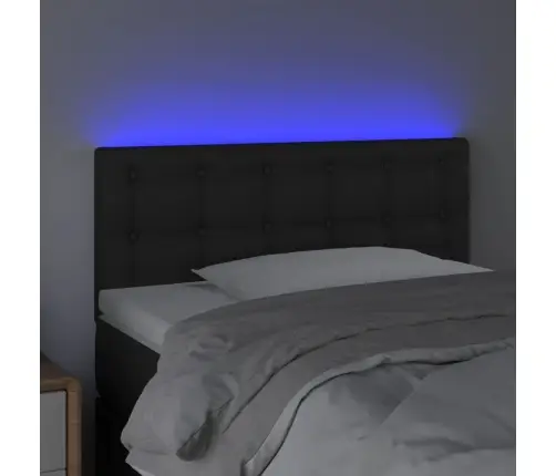 Led-Voodipeats, Must, 100X5X78/88 cm Kunstnahk