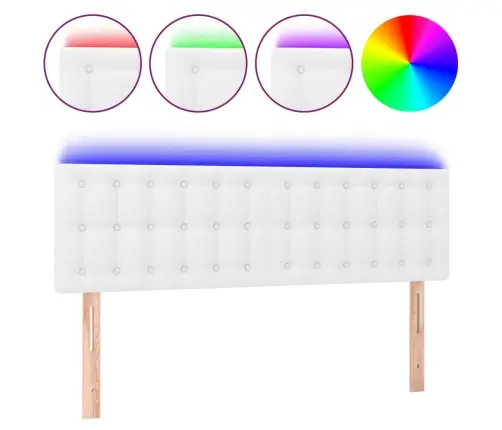 Led-Voodipeats, Valge, 144X5X78/88 Cm Kunstnahk