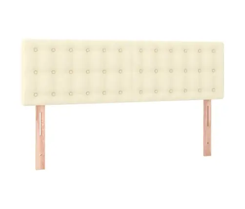 Gultas Galvgalis Ar Led, 144X5X78/88Cm, Krēmkrāsas Mākslīgā Āda Vidaxl