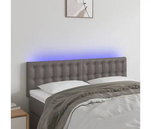 Galvūgalis Su Led, Pilkos Spalvos, 144X5X78/88cm Dirbtinė Oda