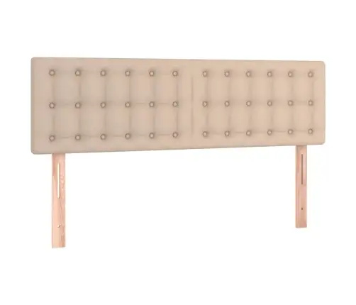 Gultas Galvgalis Ar Led, 144X5X78/88 Cm, Kapučīno Mākslīgā Āda Vidaxl