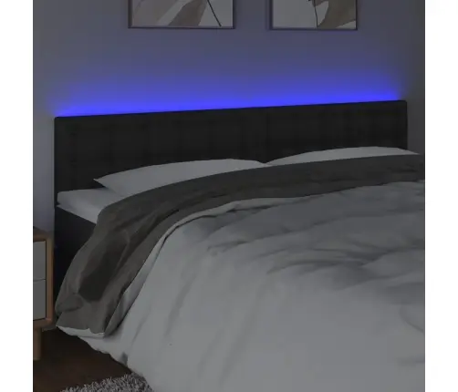 Led-Voodipeats, Must, 160X5X78/88 cm Kunstnahk