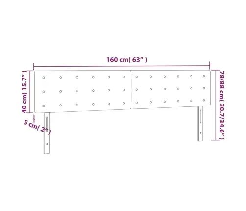 Led-Voodipeats, Must, 160X5X78/88 cm Kunstnahk