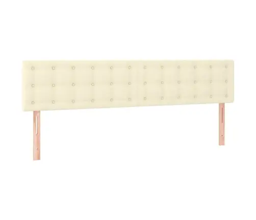 Gultas Galvgalis Ar Led, 160X5X78/88Cm, Krēmkrāsas Mākslīgā Āda Vidaxl