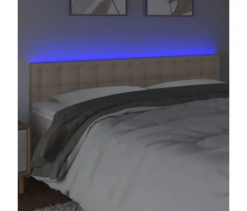 Gultas Galvgalis Ar Led, 160X5X78/88 Cm, Kapučīno Mākslīgā Āda Vidaxl