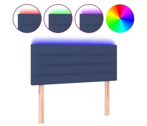 Gultas Galvgalis Ar Led, 80X5X78/88 Cm, Zils Audums Vidaxl