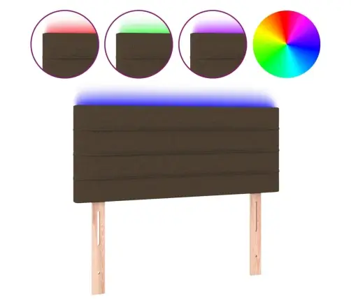 Gultas Galvgalis Ar Led, 90X5X78/88 Cm, Tumši Brūns Audums Vidaxl
