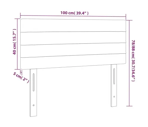 Gultas Galvgalis Ar Led, 100X5X78/88 Cm, Tumši Brūns Audums Vidaxl Gultas Galvgalis Ar Led, 100X5X78/88 Cm, Tumši Brūns Audums Vidaxl
