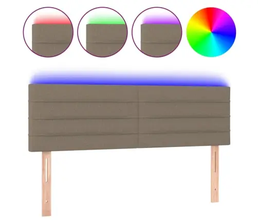 Galvūgalis Su Led, Taupe Spalvos, 144X5X78/88cm Audinys