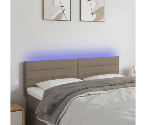 Galvūgalis Su Led, Taupe Spalvos, 144X5X78/88cm Audinys