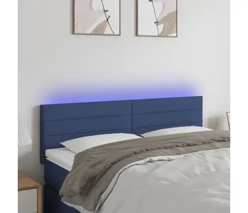 Galvūgalis Su Led, Mėlynos Spalvos, 144X5X78/88cm Audinys