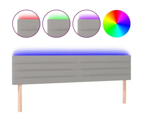 Gultas Galvgalis Ar Led, 180X5X78/88 Cm, Gaiši Pelēks Audums Vidaxl Gultas Galvgalis Ar Led, 180X5X78/88 Cm, Gaiši Pelēks Audums Vidaxl