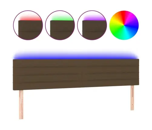 Gultas Galvgalis Ar Led, 200X5X78/88 Cm, Tumši Brūns Audums Vidaxl