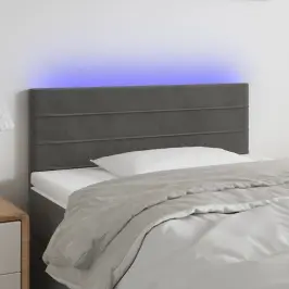 Gultas Galvgalis Ar Led, 80X5X78/88 Cm, Tumši Pelēks Samts Vidaxl