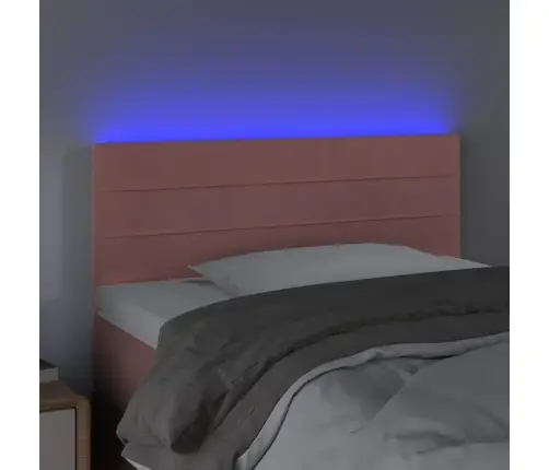 Gultas Galvgalis Ar Led, 80X5X78/88 Cm, Rozā Samts Vidaxl
