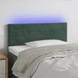 Gultas Galvgalis Ar Led, 90X5X78 Cm, Tumši Zaļš Samts Vidaxl