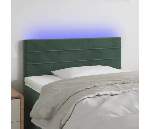 Gultas Galvgalis Ar Led, 90X5X78 Cm, Tumši Zaļš Samts Vidaxl