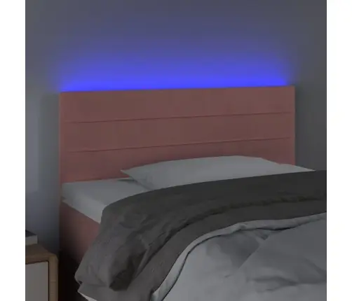 Gultas Galvgalis Ar Led, 90X5X78/88 Cm, Rozā Samts Vidaxl