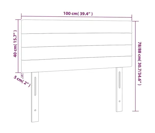 Gultas Galvgalis Ar Led, 100X5X78/88 Cm, Zils Samts Vidaxl