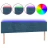 Gultas Galvgalis Ar Led, 180X5X78/88 Cm, Tumši Zils Samts Vidaxl