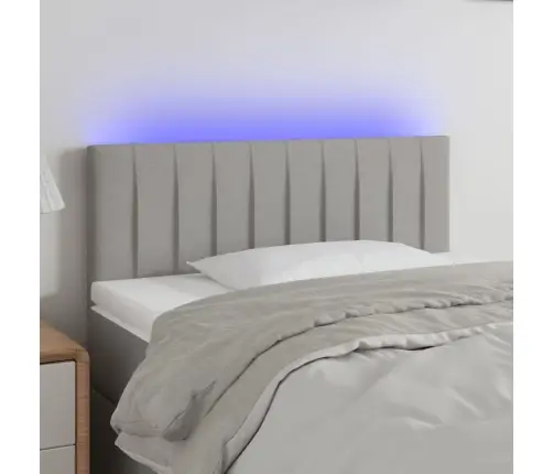 Gultas Galvgalis Ar Led, 80X5X78/88 Cm, Gaiši Pelēks Audums Vidaxl