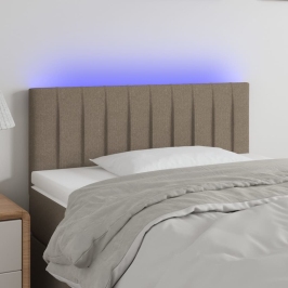 Gultas Galvgalis Ar Led, 80X5X78/88 Cm, Pelēkbrūns Audums Vidaxl