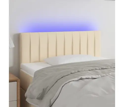 Gultas Galvgalis Ar Led, 90X5X78/88 Cm, Krēmkrāsas Audums Vidaxl Gultas Galvgalis Ar Led, 90X5X78/88 Cm, Krēmkrāsas Audums Vidaxl