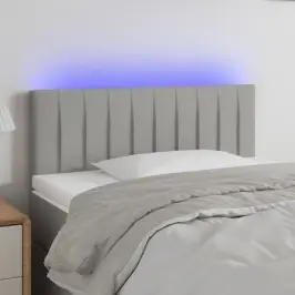 Gultas Galvgalis Ar Led, 100X5X78/88 Cm, Gaiši Pelēks Audums Vidaxl