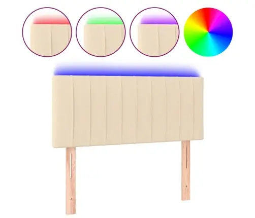 Led-Voodipeats, Kreemjas, 100X5X78/88 cm Kangas