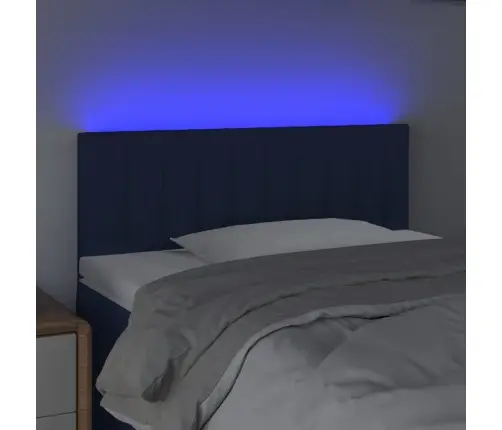 Gultas Galvgalis Ar Led, 100X5X78/88 Cm, Zils Audums Vidaxl