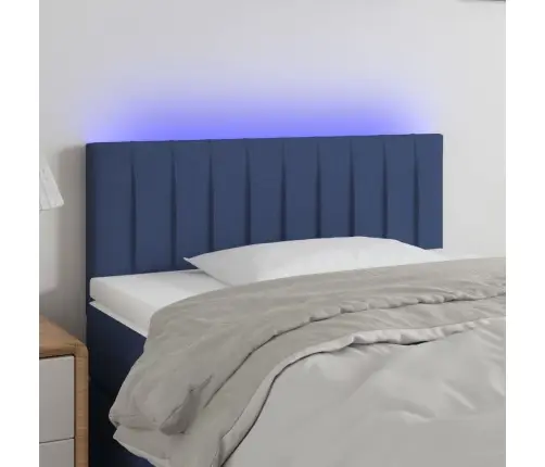 Gultas Galvgalis Ar Led, 100X5X78/88 Cm, Zils Audums Vidaxl