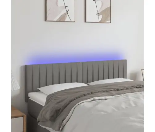 Gultas Galvgalis Ar Led, 144X5X78/88 Cm, Tumši Pelēks Audums Vidaxl