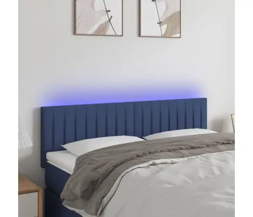 Galvūgalis Su Led, Mėlynos Spalvos, 144X5X78/88cm Audinys