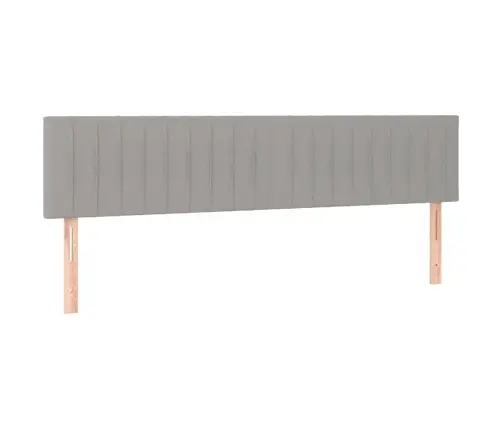 Gultas Galvgalis Ar Led, 160X5X78/88 Cm, Gaiši Pelēks Audums Vidaxl