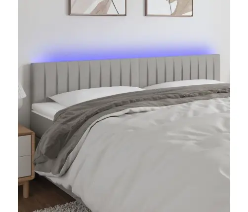 Gultas Galvgalis Ar Led, 160X5X78/88 Cm, Gaiši Pelēks Audums Vidaxl