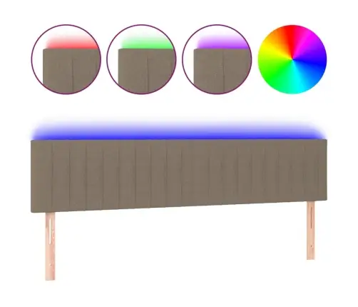 Gultas Galvgalis Ar Led, 160X5X78/88 Cm, Pelēkbrūns Audums Vidaxl Gultas Galvgalis Ar Led, 160X5X78/88 Cm, Pelēkbrūns Audums Vidaxl
