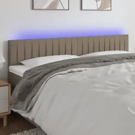 Gultas Galvgalis Ar Led, 200X5X78/88 Cm, Pelēkbrūns Audums Vidaxl