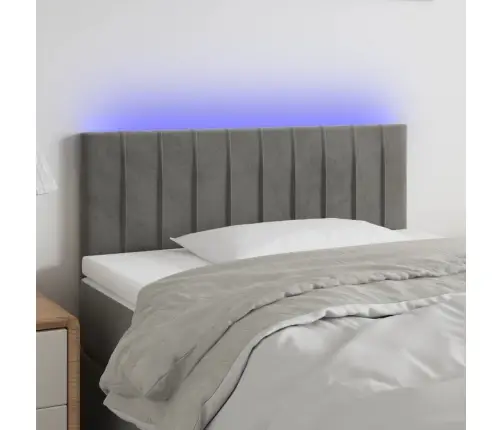 Gultas Galvgalis Ar Led, 80X5X78/88 Cm, Gaiši Pelēks Samts Vidaxl