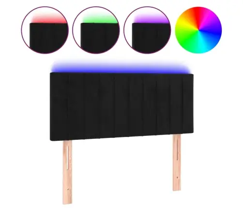 Gultas Galvgalis Ar Led, 80X5X78/88 Cm, Melns Samts Vidaxl