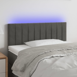 Gultas Galvgalis Ar Led, 90X5X78/88 Cm, Tumši Pelēks Samts Vidaxl