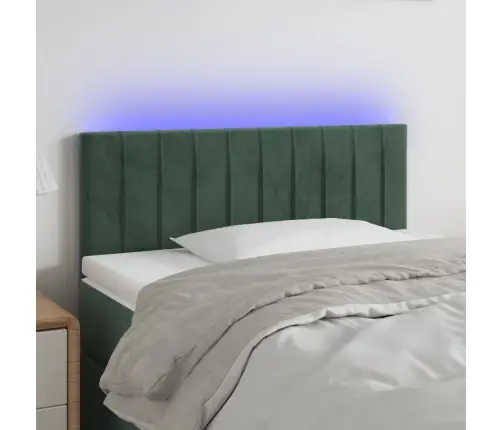 Gultas Galvgalis Ar Led, 90X5X78 Cm, Tumši Zaļš Samts Vidaxl