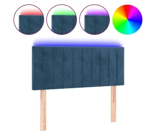 Gultas Galvgalis Ar Led, 100X5X78/88 Cm, Zils Samts Vidaxl