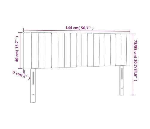 Gultas Galvgalis Ar Led, 144X5X78/88 Cm, Gaiši Pelēks Samts Vidaxl Gultas Galvgalis Ar Led, 144X5X78/88 Cm, Gaiši Pelēks Samts Vidaxl