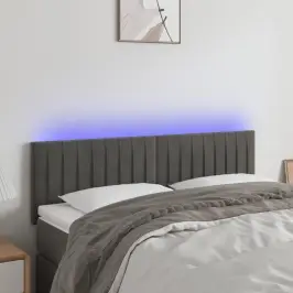 Gultas Galvgalis Ar Led, 144X5X78/88 Cm, Tumši Pelēks Samts Vidaxl